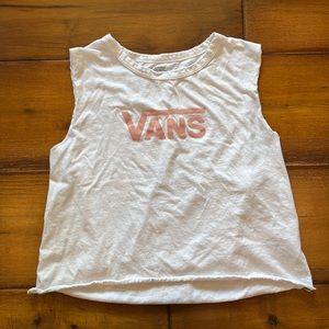 White vans middle tee with raw hem